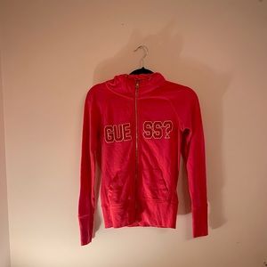 GUESS Women’s Hot pink zip up